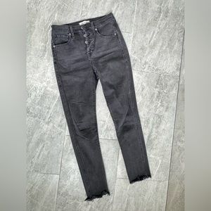 Madewell Black Distressed Skinny Jeans